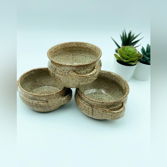 Hand Made Studio Pottery Clay Soup Bowls - Picture 2 of 4